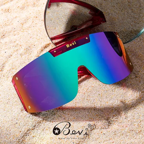 Vista 4 de Bevi Lentes de sol deportivos polarizados con marco TR90 duradero y flexible ultraligero para hombres y mujeres correr conducir ciclismo