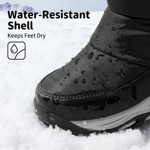 Vista 2 de DREAM PAIRS Botas de nieve de invierno impermeables de media pantorrilla para niños y niñas