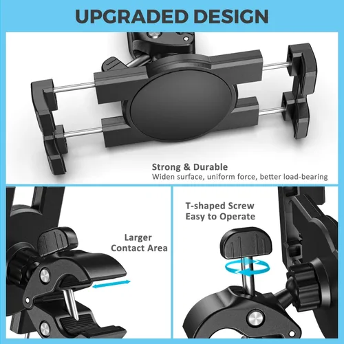 Vista 8 de KDD Soporte de Montaje para Tableta de Bicicleta de Spinning, Soporte para Teléfono iPad, Montaje de Manillar de Bicicleta de Ejercicio