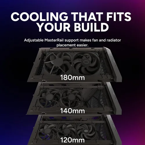 Vista 12 de Cooler Master HAF II 500 ATX PC Case, High Airflow Dual 220mm + 180mm Fans