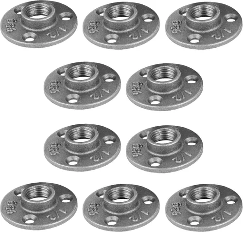 Vista 11 de PIPE DECOR - Acoplamiento de 1/2 pulgada, accesorios de hierro maleable negro para tuberías, pezones y accesorios estándar de 1/2 pulgada