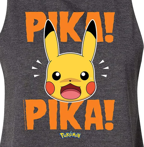 Vista 3 de HYBRID APPAREL - Pokémon - Pika Pika Scared - Juniors Cropped Racerback Tank Top