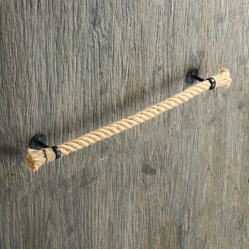 Vista 2 de YJ YANJUN Toallero náutico negro accesorios náuticos para baño, decoración de baño náutico, toalleros de cuerda para baño montado en la pared