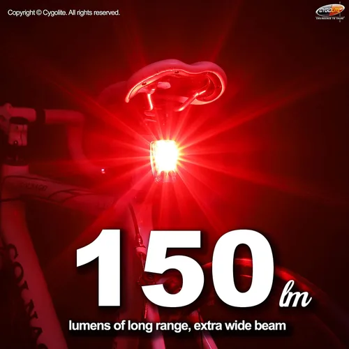 Vista 2 de Cygolite Hotshot Pro - Modelos de luz trasera de bicicleta de 200 y 150 lúmenes, estilos de montaje duro y flexible, 6 modos de noche y día