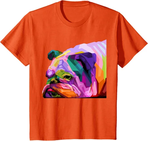 Vista 76 de Camiseta de retrato pop artístico de bulldog británico inglés para dueños de perros, Negro, S