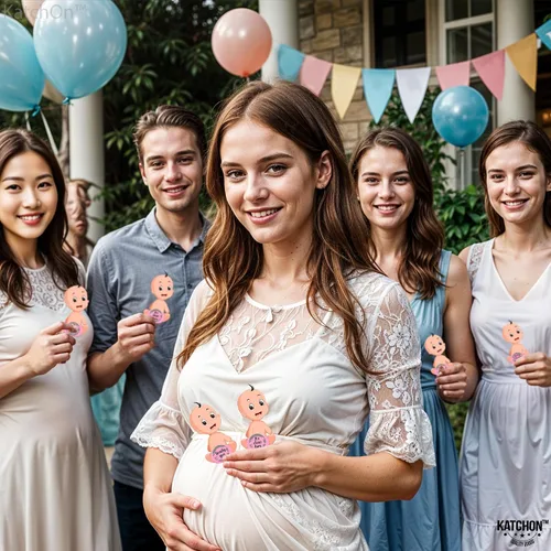 Vista 8 de KatchOn, Juego de rascar para baby shower para invitados, 50 tarjetas, juego de rascar para bebés, juegos de revelación de género para invitados