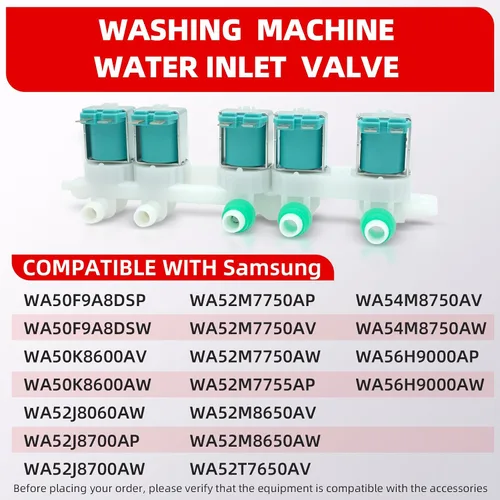 Vista 2 de WA52M7750AV WA50F9A8DSP WA50F9A8DSW Válvula de entrada de agua apta