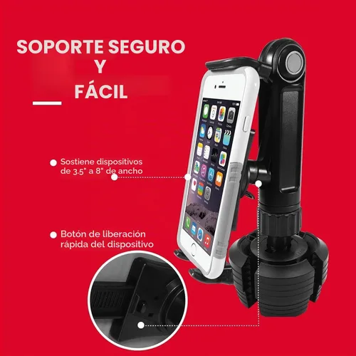 Vista 4 de Macally Soporte para tablet – Soporte resistente para iPad para automóvil, camión y vehículo – Se adapta a dispositivos de 3.5 a 8 pulgadas de ancho