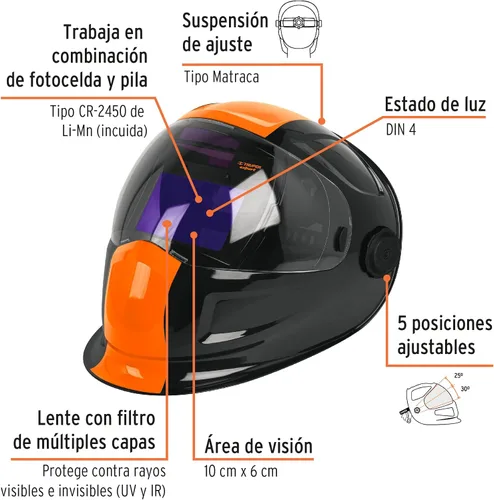 Vista 2 de Soldadura de máscara digital, sombra 9 a 13, Truper Expert