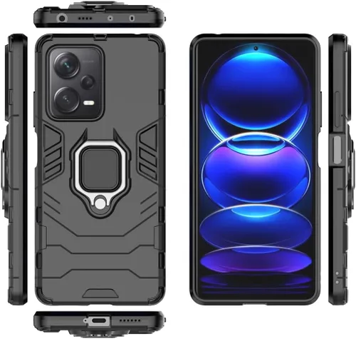 Vista 3 de Compatible con funda Xiaomi Mi Redmi Note 12 Pro Plus 5G, soporte de anillo de metal a prueba de golpes