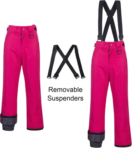 Vista 2 de CREATMO US Pantalones de nieve para mujer, baberos de esquí, impermeables, aislados, invierno y snowboard