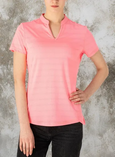 Vista 32 de Gopune Polo de golf con cuello en V para mujer, sin cuello, manga corta, ligera, de secado rápido, camisetas de tenis para correr