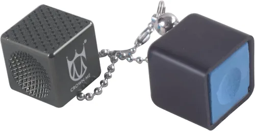 Vista 4 de CROWN ME Billar Billar Billar Cue Tip Tool Cube, Herramienta de punta de cubo, Soporte de tiza de billar, herramienta de reparación de punta de Negro