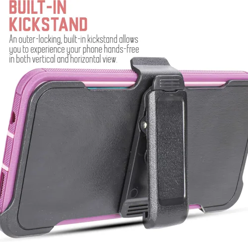 Vista 4 de Funda para Samsung Galaxy A71 con clip para cinturón, resistente a los golpes, protector de pantalla integrado, compatible con Samsung Galaxy A71