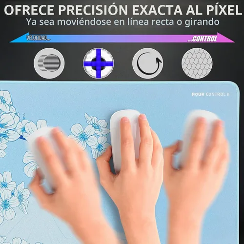 Vista 4 de X-Raypad Aqua Control 2 Alfombrilla Gaming para Mouse, Alfombrilla de Mouse de Ultra Alta Precisión con Velocidad Perfecta y Capacidad de Control