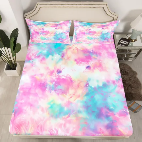 Vista 7 de Sábana bajera ajustable con diseño floral botánico para habitación de niños, diseño floral botánico para habitación de niños, diseño de ramas