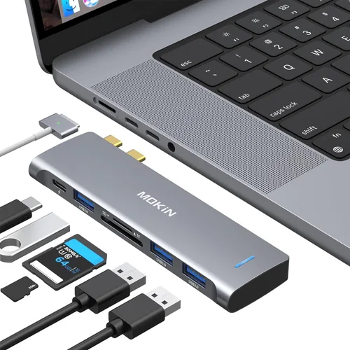 Vista 15 de Hub USB C de 10 Gbps, divisor USB C MOKiN con salida de video 4K a 60Hz