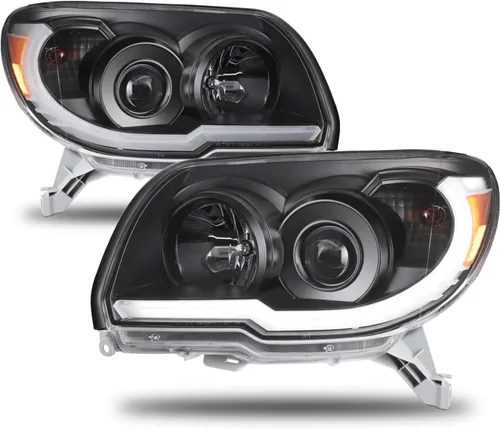Vista 2 de AKKON - Para 2006 2007 2008 2009 Toyota 4Runner LED DRL Proyector Negro Faros Lámparas Par