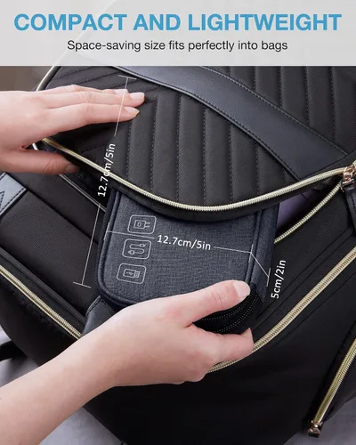 Vista 7 de BAGSMART Organizador de cables de viaje Organizador de cables de viaje Bolso Organizador electrónico Bolso Organizador de viaje, Esenciales de viaje