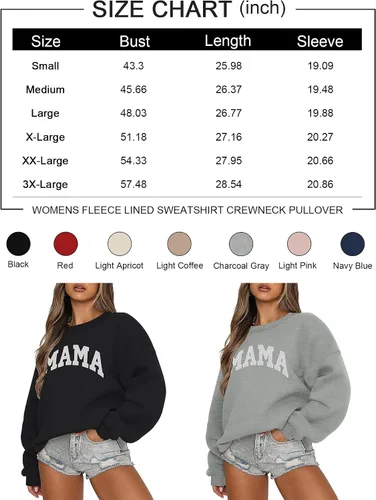 Vista 5 de LOMON Sudadera de cuello redondo para mujer, casual, de gran tamaño, sudadera con capucha de manga larga de forro polar