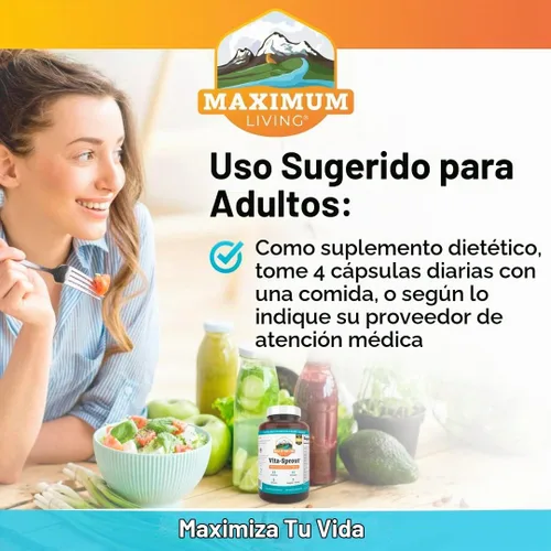 Vista 3 de Vita-Sprout Mezcla de multivitamínicos y fitonutrientes integrales - 120 Cápsulas