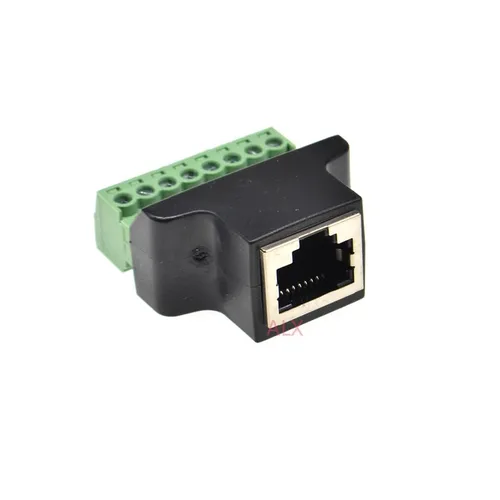 Vista 3 de elpart RJ45 Ethernet hembra a 8 PIN Tornillo Terminal Convertidor RJ45 Adaptador de conector de zócalo para CCTV dvr #elPart2314441