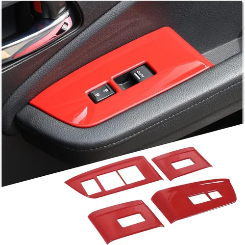 Vista 11 de 4 piezas Panel de Interruptor de Elevación de Ventana Marco Cubierta Moldura para Honda Pilot 2016-2022/Passport 2019-2023, Material ABS Accesorios