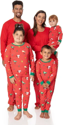 Vista 2 de Peanuts Snoopy - Pijamas familiares a juego, cómodos conjuntos de 2 piezas para Navidad