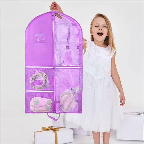 Vista 6 de Bolsa de ropa para disfraces de baile, bolsas de ropa de 40 pulgadas para bailarines para colgar ropa y almacenamiento de viajes, bolsas de recital