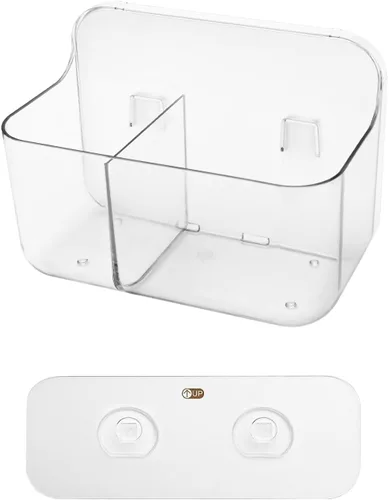 Vista 8 de Diesisa Organizador de Pared de 2 Piezas de Acrílico, Organizador Adhesivo Transparente para Puerta de Gabinete, Estantes de Baño para Pared, Sin