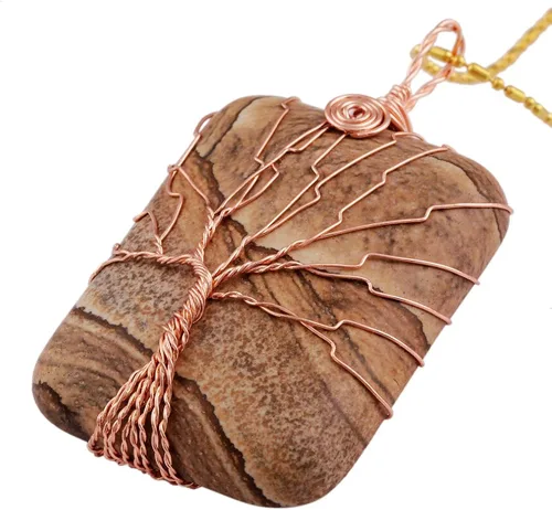 Vista 2 de rockcloud - Juego de collar y pendientes con diseño de árbol de la vida
