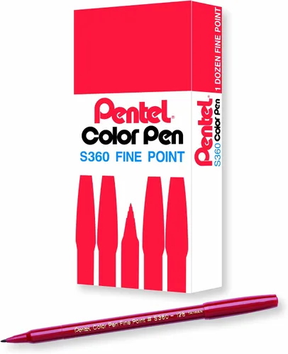 Vista 19 de Pentel Arts - Bolígrafo de color, beige, caja de 12 unidades (S360-124)