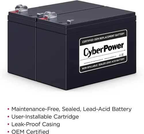 Vista 5 de CyberPower RB1290X2 UPS Replacement Battery Cartridge