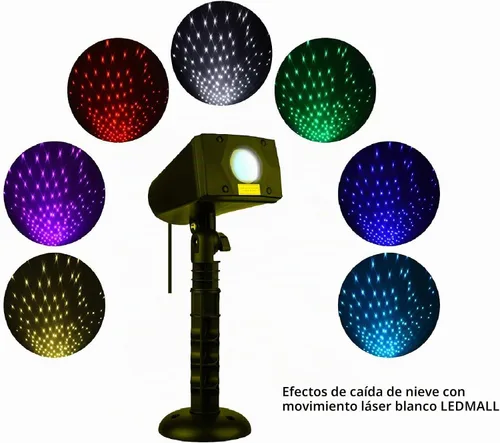 Vista 2 de LedMAll Movimiento Nieve Otoño Espectro Completo Efectos Estrella 7 Color Blanco Láser Luces de Navidad Luces Decorativas Control Rem