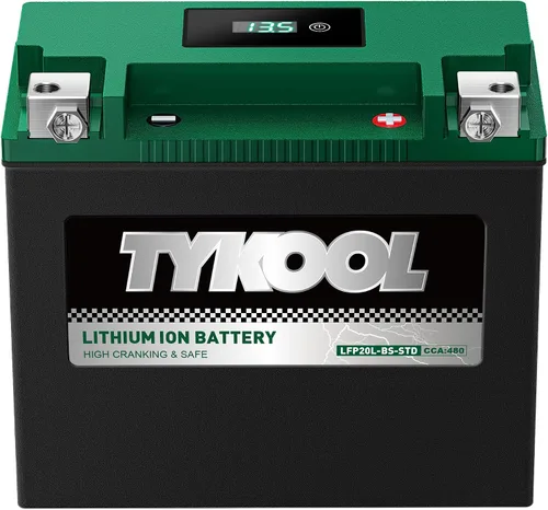 Vista 10 de TYKOOL LFP4L-BS-STD - Batería de litio de 12 V, sustituye a YTX4L-BS, 140CCA 3Ah, se adapta a ATV motocicleta, scooter, cortacésped, compatible