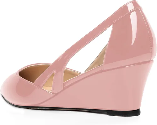 Vista 7 de MOVINSTEPS Zapatos de tacón bajo para mujer, con puntera puntiaguda, corte de cuña, de 2 pulgadas