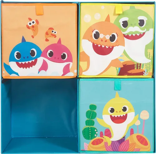 Vista 2 de Baby Shark - Cubby plegable de almacenamiento suave con 3 cubos plegables