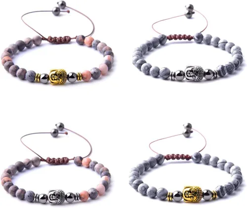 Vista 8 de rubyca Buda pulsera de perlas de conector pequeño Espiritual Espaciador de cobre para joyas, Cobre, 40 PCS