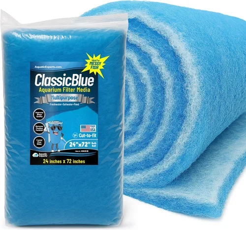 Vista 13 de Aquatic Experts Almohadilla de filtro de acuario unificada clásica de 12 pulgadas por 12 pies por 0.75 pulgadas, almohadilla de filtro azul y blanco