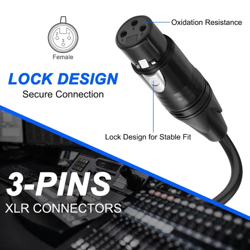 Vista 6 de XMSJSIY XLR a 3 pines Phoenix Cable XLR 3P hembra a PHX3M NBKF/2EDG-5.08 3pin PCB tornillo bloque de terminales adaptador cable conector