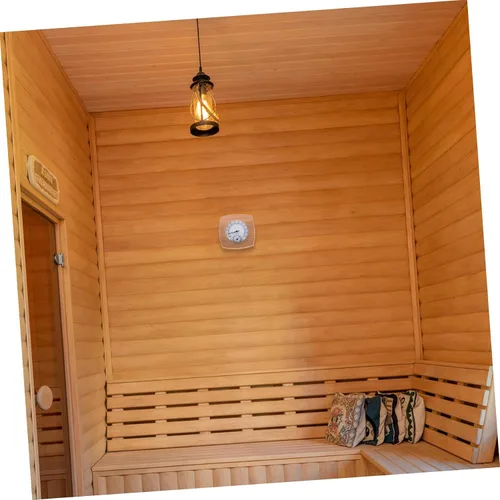 Vista 5 de Healeved Medición confiable de sala de sauna de alta precisión acabado de madera termómetro higrómetro herramienta todo en uno