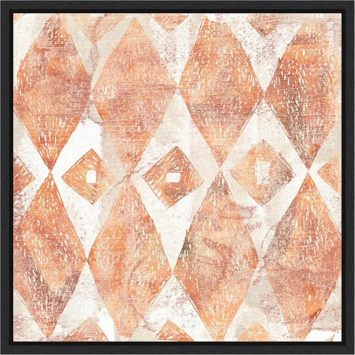 Vista 7 de Amanti Art Framed Canvas Wall Art 16x16 Red Earth Textile VI by June Erica Vess, Framed Wall Art Canvas, Abstract Artwork, Traditional Decor, Small