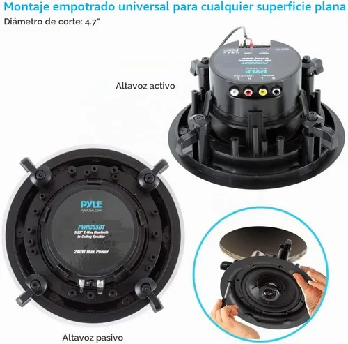 Vista 5 de Pyle Pyle PWRC55BT - Altavoz de montaje en techo y pared, Bluetooth inalámbrico de 5.25 pulgadas, kit de subwoofer de sonido estéreo de 2 vías