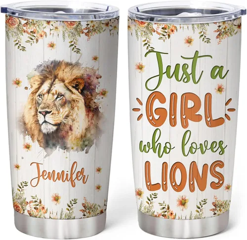 Vista 13 de Hyturtle Regalos personalizados para los amantes de los osos – Just A Girl Who Loves Bears - Vaso de acero inoxidable con nombre personalizado de 20