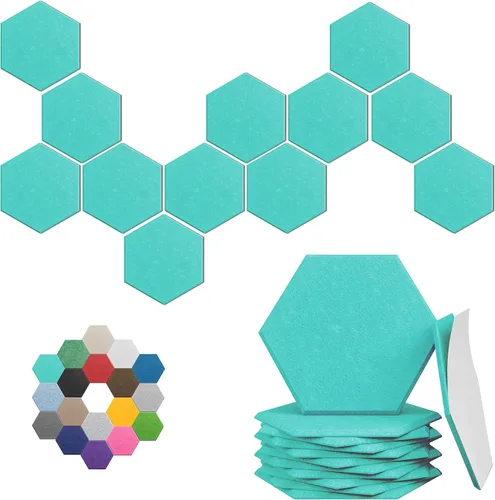 Vista 36 de Paneles hexagonales en forma de A, paquete de 12 paneles acústicos de alta densidad de 12 x 10 x 0.4 pulgadas para mejorar la reducción de ruido