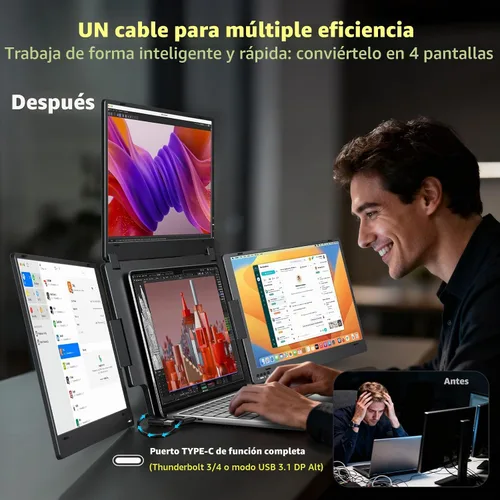 Vista 2 de KYY Necesidad del controlador del extensor de pantalla del ordenador Negro