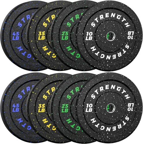 Vista 13 de XDDIAS Placas de parachoques de 2 pulgadas, juego de discos de peso olímpicos de goma para entrenamiento de fuerza en el gimnasio en casa, 20-260
