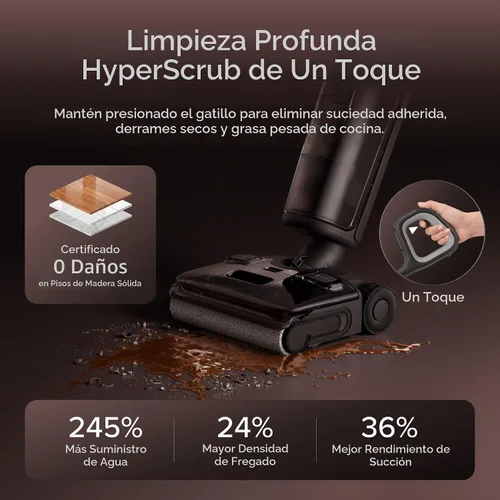 Vista 2 de roborock F25 Pro Turbo - Trapeador de vacío en seco y húmedo, limpiador