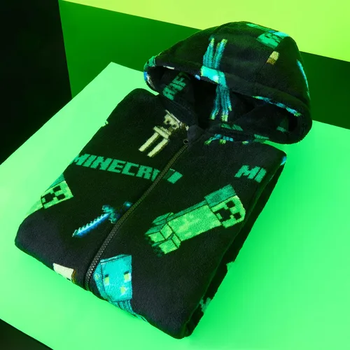 Vista 2 de Minecraft Pyjama For Boys, Kids Pyjamas All in One, Super Soft Hooded Pyjamas, Gifts For Gamers Boys Girls