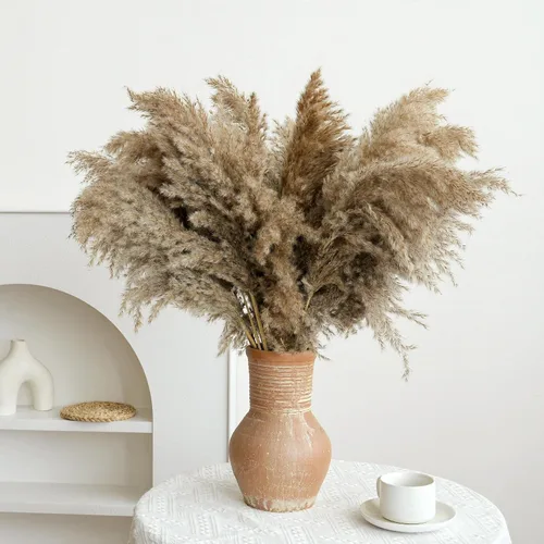 Vista 10 de Zacate de las Pampas Negro para Decoración del Hogar - Elegante Decoración Boho - Tallos de Alta Calidad de Zacate de las Pampas - Perfecto